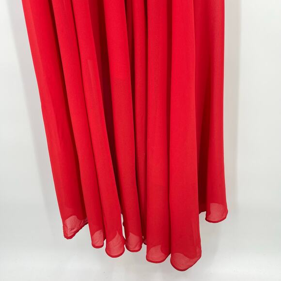 NBD | Christian Gown in Red Asymmetrical Corset Maxi Dress S - Picture 13 of 16
